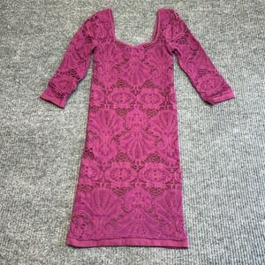 Free People Intimately Mini Dress Purple Lace Bodycon XS S Boho Festival